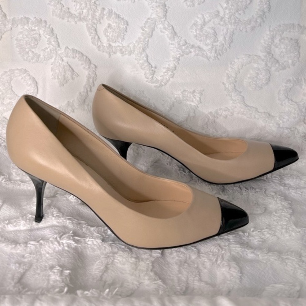 GIUSEPPE ZANOTTI • BEIGE BLACK PUMP • MINT IN BOX - Picture 3 of 7